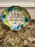 Decoupaged and Hand Painted Natural Scallop Shell
