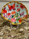 Decoupaged and Hand Painted Natural Scallop Shell