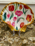 Decoupaged and Hand Painted Scallop Shell