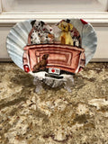 Decoupaged and Hand Painted Specialty Cut Scallop Shell