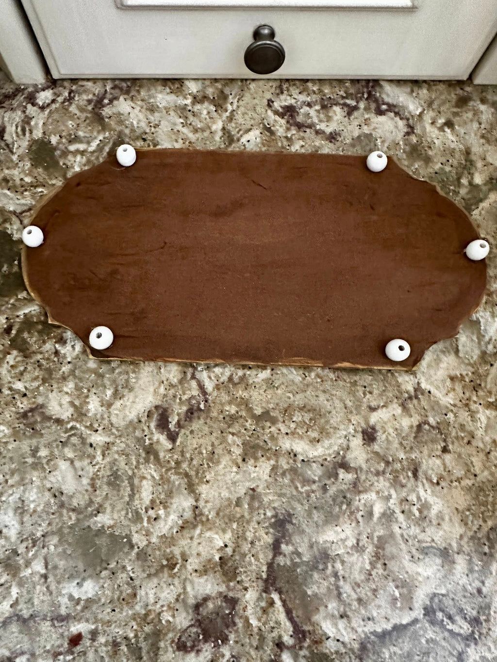 Decoupaged Spring Bunny Riser Tray - Hand Painted