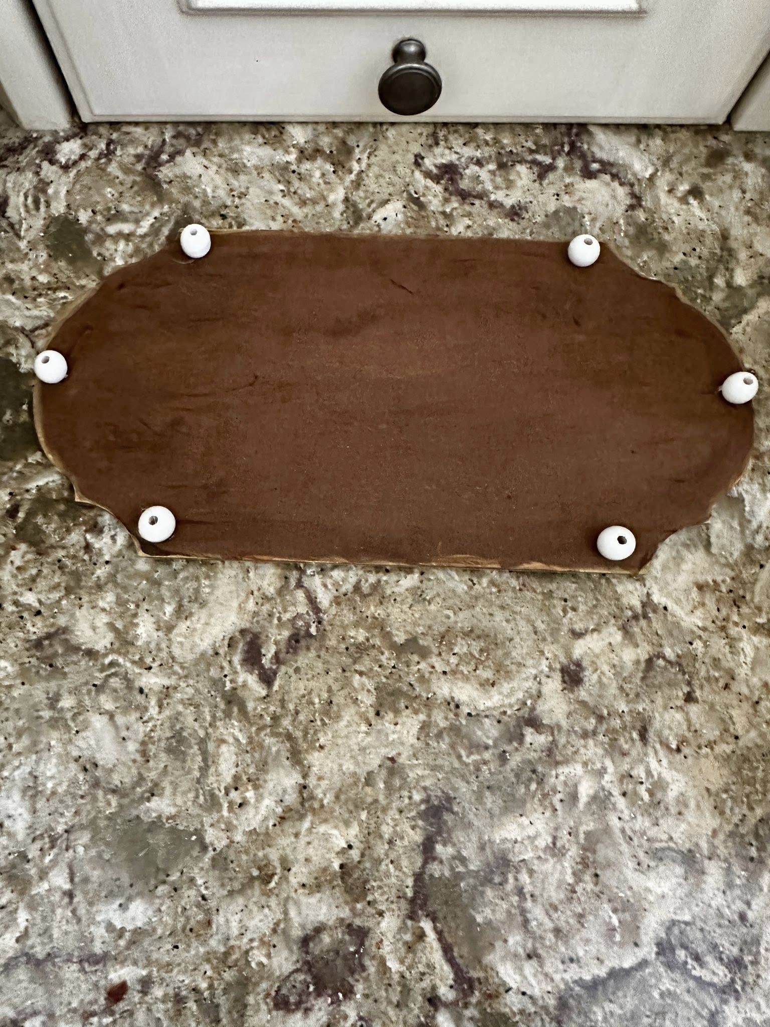 Decoupaged Spring Bunny Riser Tray - Hand Painted