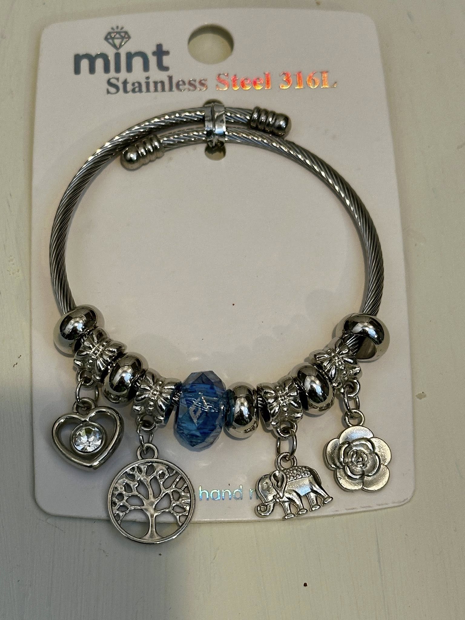 Mint Brand Charm Bracelet Elephant/Tree of Life