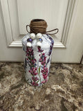 Decoupaged Spring Flower Amber Bottle