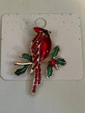 Cardinal Rhinestone Brooch