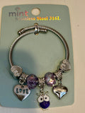 Mint Brand Charm Bracelet Owl and Hearts