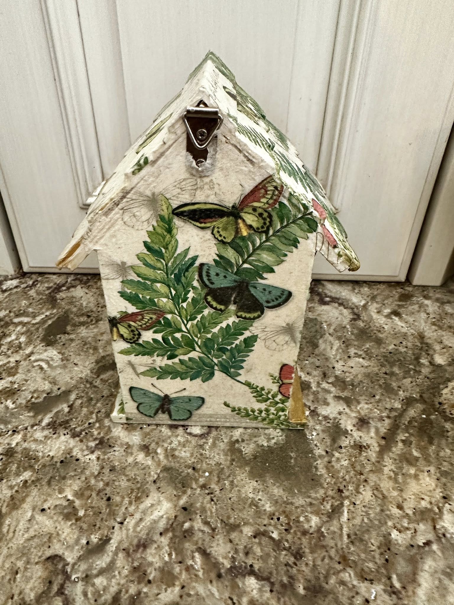 Hand Painted and Decoupaged Bird House