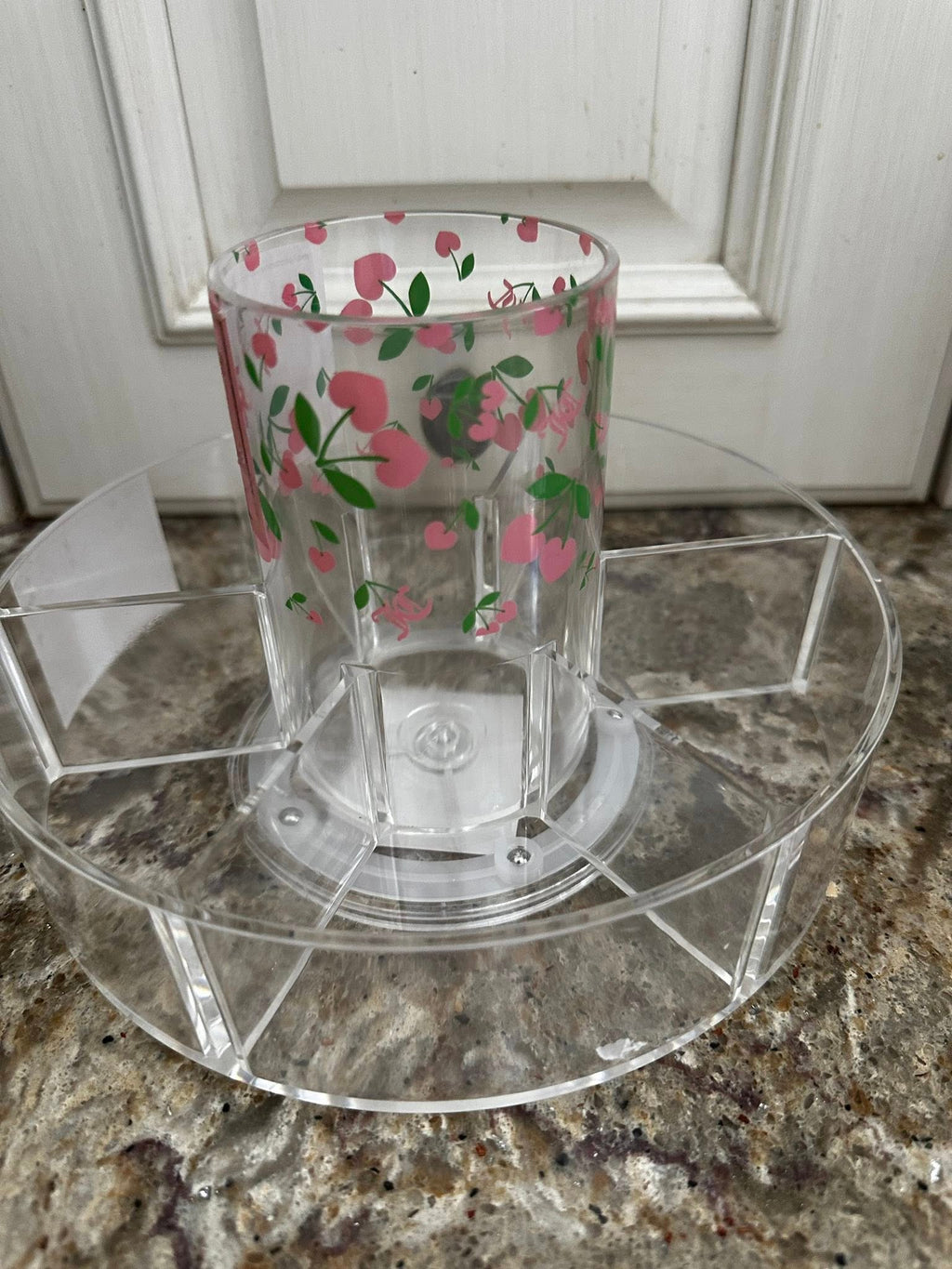 Juicy Couture Pink Cherry Heart Acrylic Cosmetic 360 Spinner