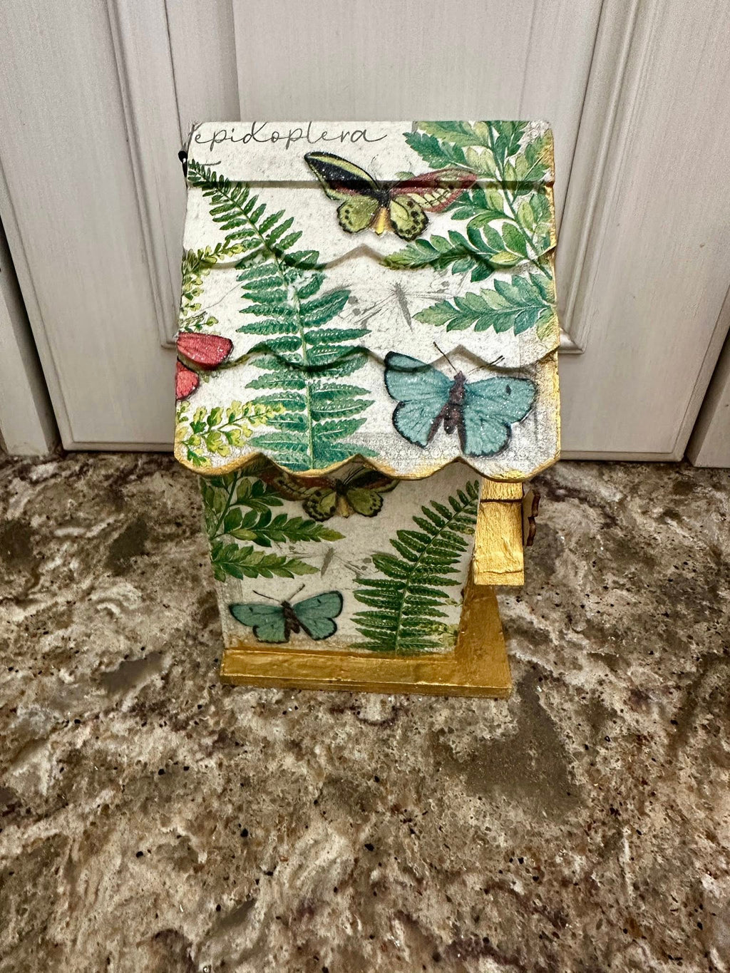 Hand Painted and Decoupaged Bird House