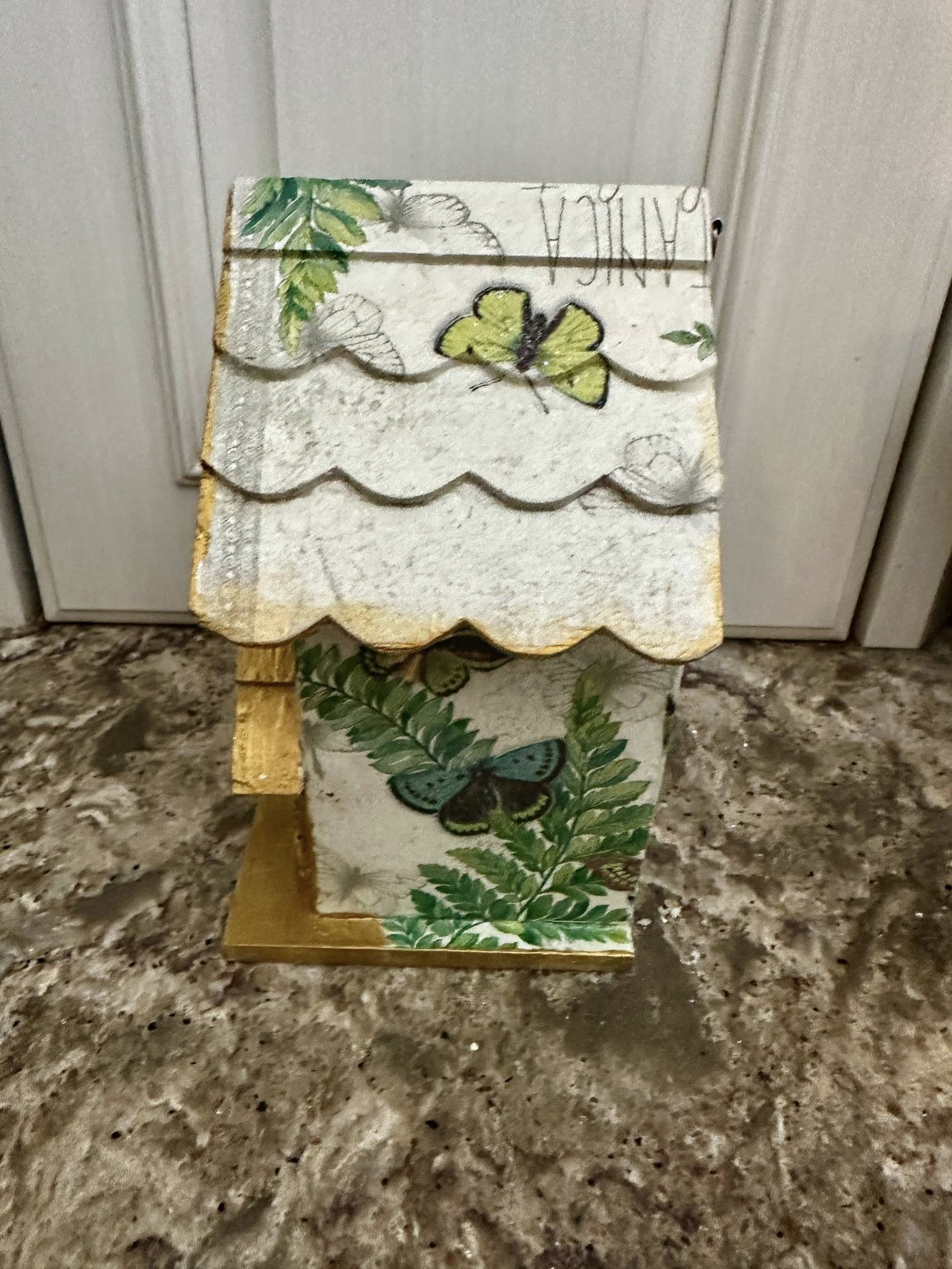 Hand Painted and Decoupaged Bird House