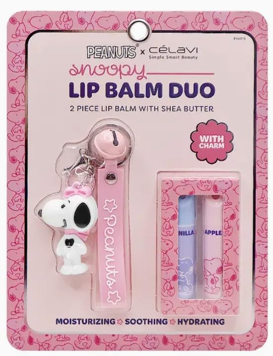 Celavi Peanuts Snoopy Lip Balm Duo Charm Keychain